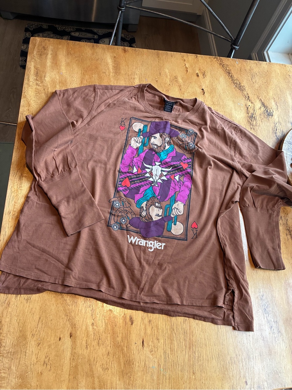 Wrangler Retro Rust Brown Long Sleeve Tee